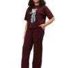 416CWdKzFHL.jpg Women's Casual Lounge Set, T-Shirt with Cat Bow Print and Matching Pants