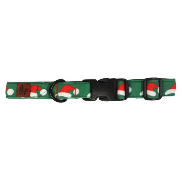 Lana Paws Santa Paws Christmas Dog Collar Belt for Medium Dogs, Adult Indies, Beagles, Cocker Spaniels & Similar