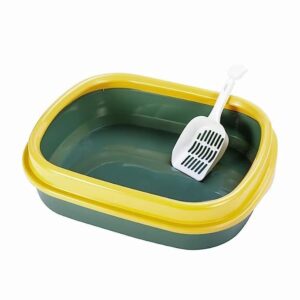 Dog Trust Cat Litter Box Tray with Free Scooper Semi Closed Design Suitable for All Adult Cats Breeds & Kittens Color - May Very