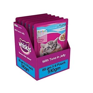Whiskas Wet Cat Food, Tuna in Jelly for Kittens, 85 g [Pack of 6]