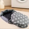 Star Pattern Round Pet Bed for Cats & Dogs (M)