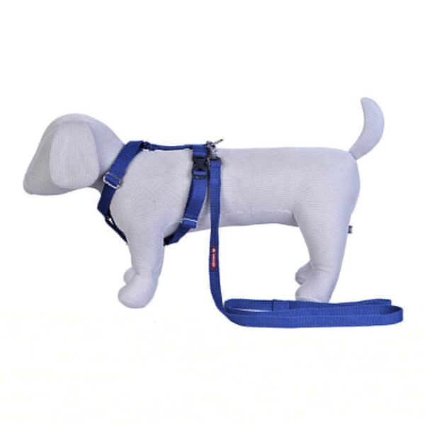 Pets Like Spun Poly H Harness with Leash Set Navy Blue (Medium)