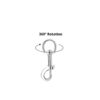 PSK PET MART Dog Chain Silver Grind No.10 Heavy Weight Dogs Leash Heavy Duty Dog Chain with Heavy Hook (L - 60 Inch) for Large Dogs