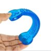 41dXdAbv6fL.jpg RvPaws Grinding Bite Chew Stick Silicone Transparent Flat Bone Toy for Dogs Jel Bone - Color May Vary 1 Unit