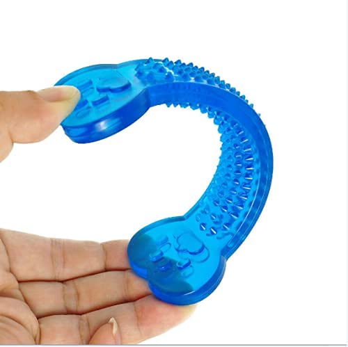 41dXdAbv6fL.jpg RvPaws Grinding Bite Chew Stick Silicone Transparent Flat Bone Toy for Dogs Jel Bone - Color May Vary 1 Unit