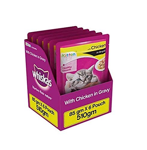 whiskas Baby's Wet Cat Food, Chicken in Gravy for Kittens, 85 g - Pack of 6