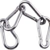 41id1u5mTuL.jpg Dog Trust Multipurpose Safety Hook for Pets, Heavy Duty Eye Clasp - Spring Pet Buckle, Key Chain for Linking Dog Leash Collar - Silver (Pack of 2)