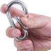41uaSx2B1RL.jpg Dog Trust Multipurpose Safety Hook for Pets, Heavy Duty Eye Clasp - Spring Pet Buckle, Key Chain for Linking Dog Leash Collar - Silver (Pack of 2)