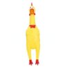 PSK PET MART Dog's Rubber Screaming Chicken Squeaker Chew Toy (Yellow) (Medium)
