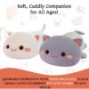 Peach Cat Plush - Soft Cat Plush Pillow - Adorable Grey Goma & White Peach Stuffed Animal Toy, Perfect for Cuddling, Home Decor, and Gifts for Kids & Adults - 40cm