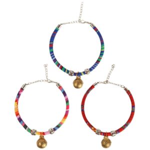 Dog Trust Ethnic Pet Collar with Bell Safety Adjustable Cat Necklace Ethnic Style Cat Collar Pack of 1 pcs