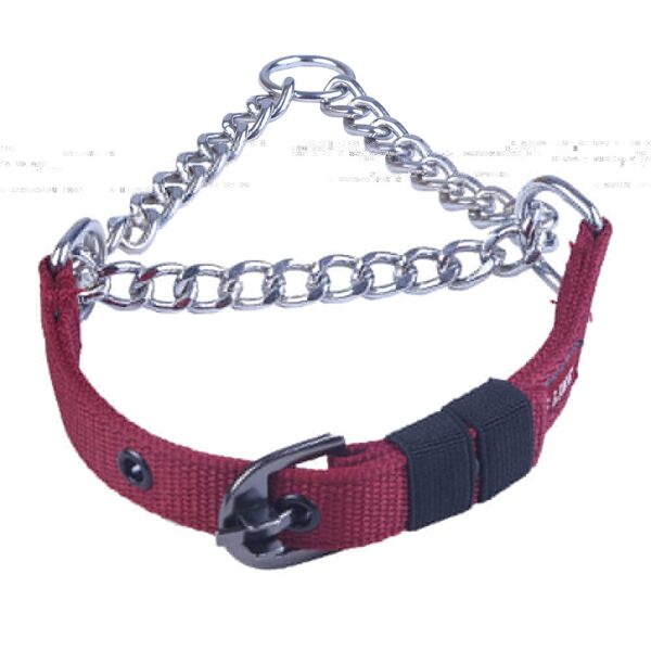 Pets Like Dog Choke Collar Maroon Color| Half Chain Collar| Half Choker Stainless Steel Dog Collars (20MM) (GE-PL0005D)