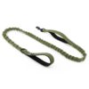 Hank Military Dog Leash | Heavy Duty Metal Hook | Hank Military Dog Leash | Heavy Duty Metal Hook | 3M Reflective | Stretchable Large Rope | Soft Double Handle | Suitable for Training, Walking, Adventure (Army Green 6 Feet)