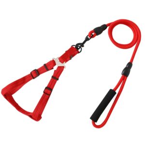 Kuber Industries Dog Harness and Leash Set, Red Kuber Industries Dog Harness and Leash Set, Red