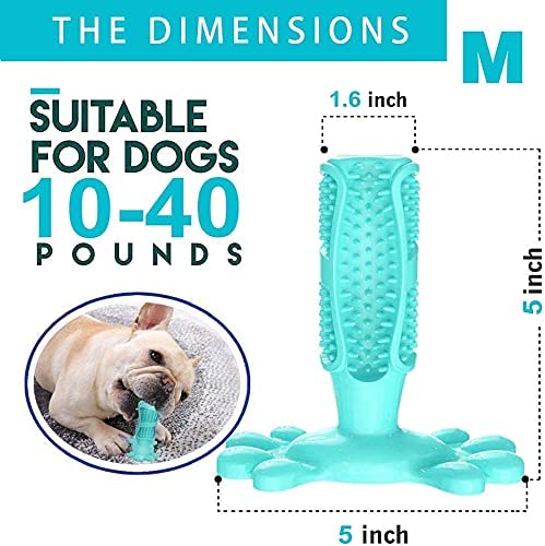 5165ECabeAL.jpg RvPaws Dog Toothbrush Chew Toys Natural Rubber Dog Tooth Cleaner Stick Puppy Dental Care Brushing Toy - Muticolor