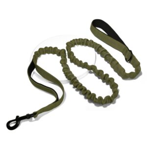 Elastic Tactical Dog Leash – Durable & Shock-Absorbing Bungee Leash for Training & Outdoor Walks Army Green (Pack of - 1)