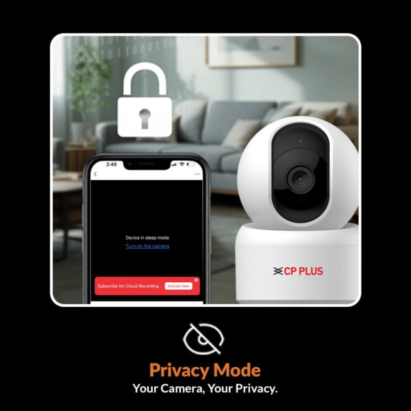 519OR0k6XyL._SL1200_.jpg CP PLUS 3MP Full HD Smart Wi-Fi CCTV Camera | 360° Pan & Tilt | CTC Cyber Secure Tech | View & Talk | Motion Tracking | Night Vision | SD Card (Up to 256GB) | Alexa & OK Google | CP-E35Q