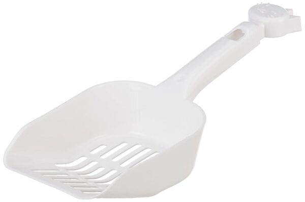 Amazon Basics Cat Litter Box Tray with Free Scooper | Semi Closed Design and Durable Quality | Suitable for All Adult Cats & Kittens, Pink