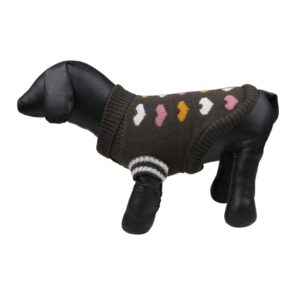 Lulala Turtleneck Dog Sweater - Winter Coat Apparel Classic Cable Knit Clothes with Leash Hole for Cold Weather, Ideal Gift for Pet in New Year (Black, 8 Inch)