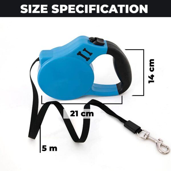 Heart Home Retractable Dog Leash|One Button Break with Safety Lock|Automatic & Non-Slip Handle|Soft Padded Handle for Comfortable Grip|Pet Training & Walking Accessory|Blue