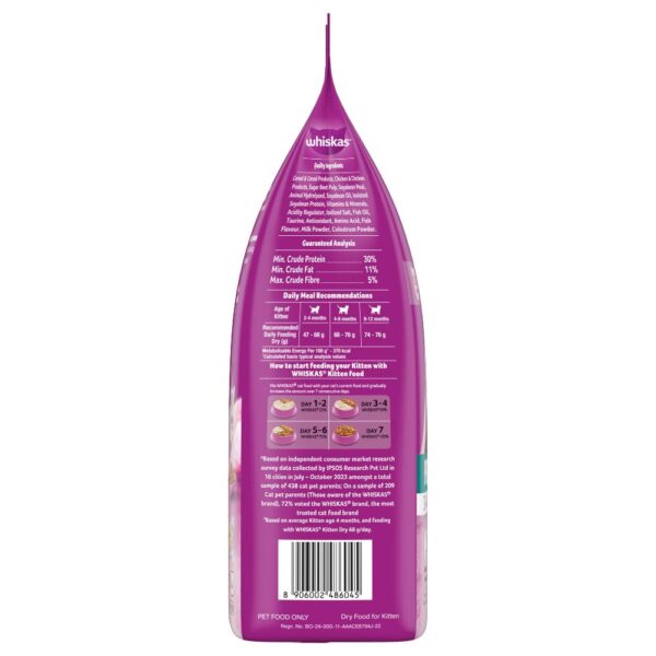51FBFPe9vZL._SL1001_.jpg Whiskas Persian Kitten (2-12 Months) Dry Cat Food, 1.1kg, 100% Complete & Balanced Tailor Made Nutrition, Reduces Hairfall, for Healthy Coat & Skin