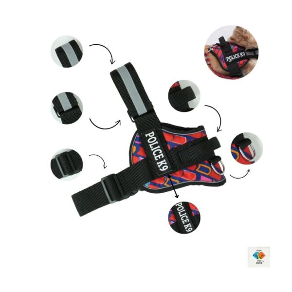 K9 Dog Harness (XL) – Reflective Printed Design | No-Pull Adjustable Harness for Xtra Large Dogs – Training & Outdoor Adventures - (Xtra Large)