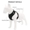 Heart Home Reflective Dog Harness With Adjustable Leash|Breathable Polyester Mesh Fabric With Top carry Handle|Medium Size|HAT-818|Comfortable No-Pull Grip|Quick Release Buckles|Black