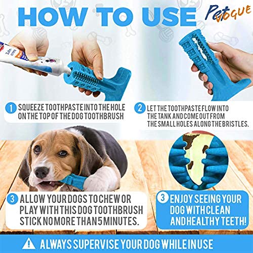51HAW-r0bFL.jpg PSK PET MART Dog Toothbrush Stick Bristly Brushing Stick Dog Teeth Cleaning Treats Chew Toys Bite Resistant Puppy (TPR) Natural Rubber (Pack of 1)