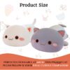 Peach Cat Plush - Soft Cat Plush Pillow - Adorable Grey Goma & White Peach Stuffed Animal Toy, Perfect for Cuddling, Home Decor, and Gifts for Kids & Adults - 40cm