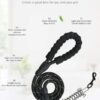 Strong Dog Leash with Comfortable Padded Handle, Spring and Highly Reflective Threads for Small Medium and Large Dogs
