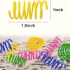KUTKUT 48Pcs Cat Spring Toys, Cat Spiral Springs for Indoor Cats, Colorful & Durable Plastic Spring Coils Attract Cats to Swat, Bite, Hunt, BPA Free Durable Heavy Plastic Interactive Toys for Kittens