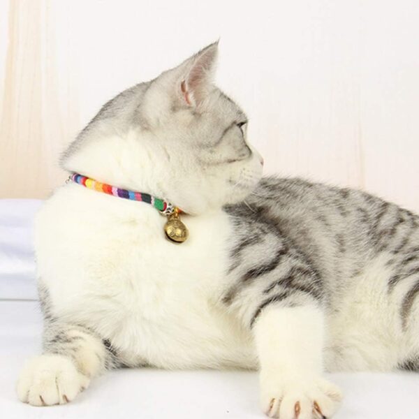 Dog Trust Ethnic Pet Collar with Bell Safety Adjustable Cat Necklace Ethnic Style Cat Collar Pack of 1 pcs