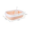 Amazon Basics Cat Litter Box Tray with Free Scooper | Semi Closed Design and Durable Quality | Suitable for All Adult Cats & Kittens, Pink