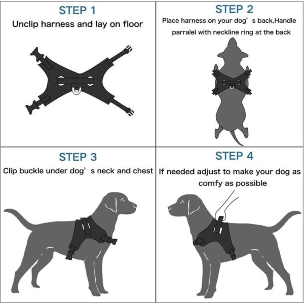 Subaka Butterfly Comfort No-Pull Dog Harness with Handle-Adjustable Reflective Pet Vest for Small, Medium & Large Dogs, Choke-Free Soft Padded Outdoor Training & Walking Harness Printed Blue XtraLarge