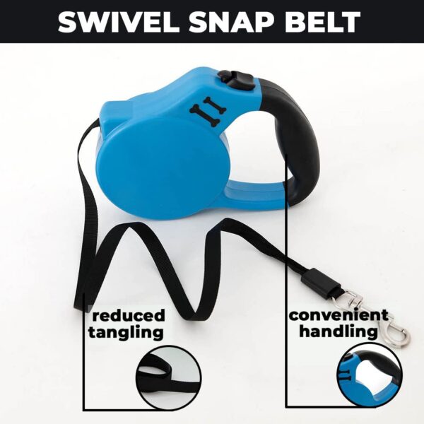 Heart Home Retractable Dog Leash|One Button Break with Safety Lock|Automatic & Non-Slip Handle|Soft Padded Handle for Comfortable Grip|Pet Training & Walking Accessory|Blue