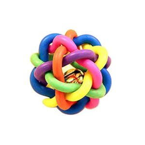 The Pets Company Rubber Multi Colour Wire Knot Ball with Bell, Large Dogs