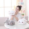 Peach Cat Plush - Soft Cat Plush Pillow - Adorable Grey Goma & White Peach Stuffed Animal Toy, Perfect for Cuddling, Home Decor, and Gifts for Kids & Adults - 40cm