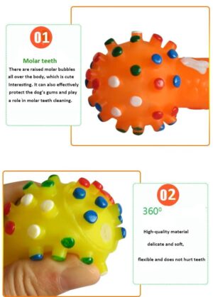 Pet Squeaky Printed Dumbbell Toy Pack of 2 for Dogs – Fun, Durable, Non-Toxic Chew Toys for Active Dogs, Play, and Teeth Cleaning-Pink
