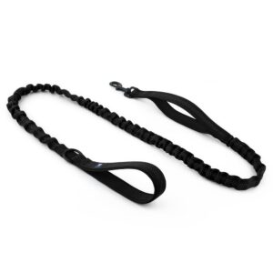 Hank Army Tactical Dog Leash | 3M Reflective | Heavy Hank Army Tactical Dog Leash | 3M Reflective | Heavy Duty Rope | Military Grade Metal Hook | Stretchable | Soft Double Handle | Suitable for Training, Walking, Adventure (Black 6 Feet)