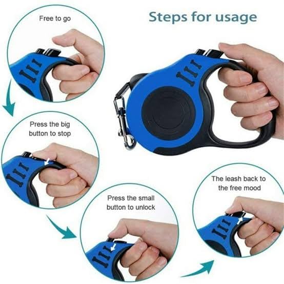 51Q1DQKzlFL.jpg Automatic Retractable Dog Leash,Automatic Extending for Small Medium Adult Dogs by Pet & Vet.(Colour May Vary)