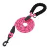 51Q1EsrxdHL._SL1000_.jpg Heavy Duty 5ft Long Dog Leash with Padded Handle 120 cm Dog Cord Leash for All Dogs, Durable Climbing Soften Rope Leash with Strong Metal Clasp for Night Walking (Pink)