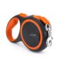 Pets Empire Retractable Dog Leash Walking Jogging Training Leash with Polyester Tape with Hand Grip and One Button Brake & Lock (Medium) 5mm / 16 Feet Long Orange Color