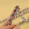 PSK PET MART Dog Chain Silver Grind No.10 Heavy Weight Dogs Leash Heavy Duty Dog Chain with Heavy Hook (L - 60 Inch) for Large Dogs