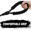 Pawpro Heavy-Duty Dog Leash for Large Breeds | 4ft Nylon Rope Leash with Reflective Threads, Padded Handle & 360° Metal Buckle | Strong & Comfortable for Daily Walks (Black)
