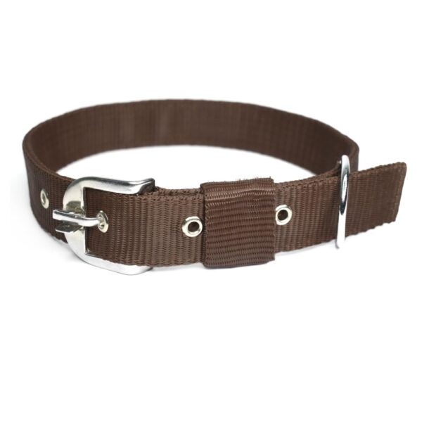 VIP Collection Dog Collar & Rope Leash Set – Adjustable Nylon Collar (1 Inch, Medium, 16"-25") with 5ft Braided Nylon Leash, Durable for Walking, Training & Running, Brown, for All Breeds