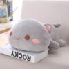 Peach Cat Plush - Soft Cat Plush Pillow - Adorable Grey Goma & White Peach Stuffed Animal Toy, Perfect for Cuddling, Home Decor, and Gifts for Kids & Adults - 40cm