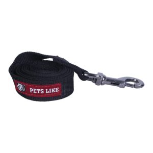 Pets Like Dog Polyester Leash Black(25mm) (GE-PL00010B)