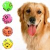51cRQFDEsL.jpg RvPaws Pet Dog Paw Print Ball Toy Sound Squeaky Squeaker Dog Cat Chew Interactive Ball Squeak Playing Toy (Color May Vary)