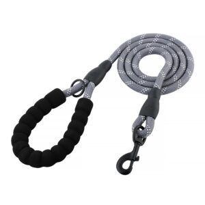 Reflective Rope Dog Leash – Durable, High-Visibility Pet Leash for Safe Walks Grey (Pack of - 1)