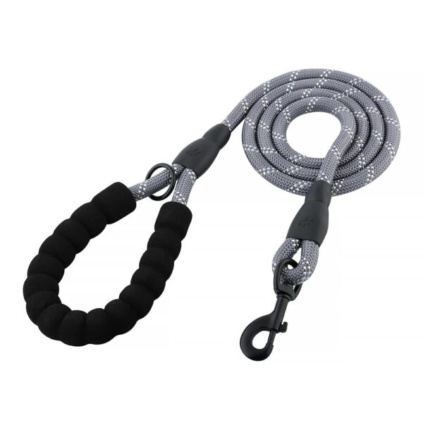 Reflective Rope Dog Leash – Durable, High-Visibility Pet Leash for Safe Walks Grey (Pack of - 1)